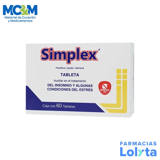 [1283] SIMPLEX 3D/3D/3D C/60 TAB PASSIFLORA IGNATIA VALERIANA LAB NARTEX