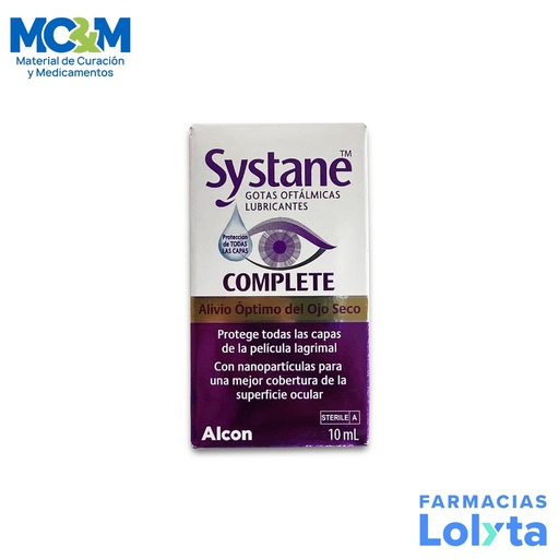 [1292] SYSTANE COMPLETE SOL OFTALMICA FCO GOTERO C/10 ML GOTAS OFTALMICAS LUBRICANTES LAB ALCON