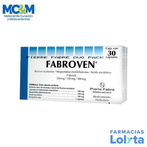 [1298] FABROVEN 150/150/100MG C/30 CAP RUSCUS ACULEATUS HESPERIDINA AC ASCORBICO LAB PIERRE FABRE
