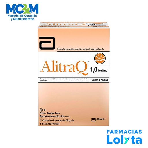 [1303] ALITRAQ FORMULA PARA ALIMENTACION ENTERAL 76 G C/6 SOBRES POLVO SABOR VAINILLA LAB ABBOTT