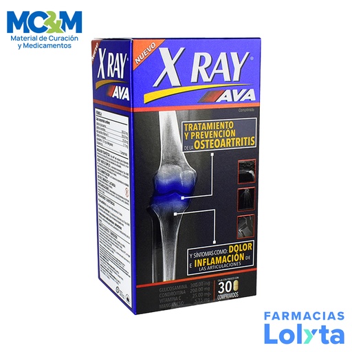 [1333] X RAY AVA C/30 COMPRIMIDO AUXILIAR TRATAMIENTO DE OSTEOARTRITIS LAB GENOMMA