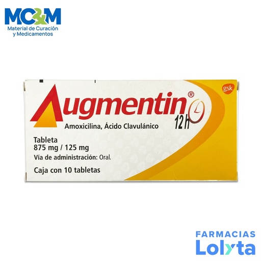 [1347] AUGMENTIN 12H 875/125 MG C/10 TAB AMOXICILINA ACIDO CLAVULANICO LAB GSK