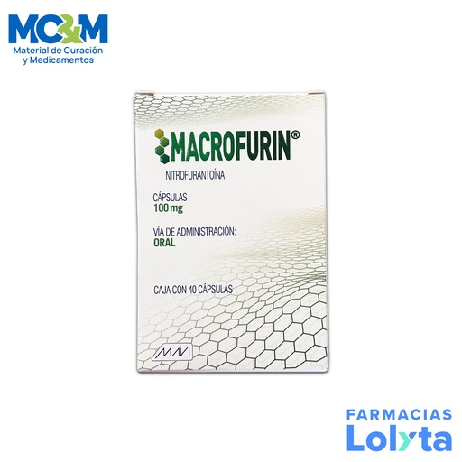 [1359] NITROFURANTOINA 100MG C/40 CAP MACROFURIN LAB MAVI