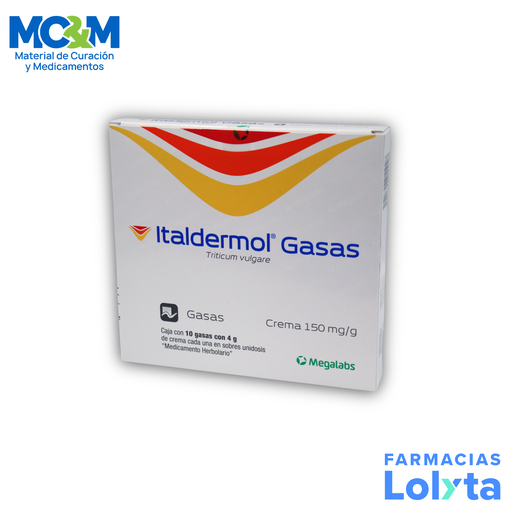 [1363] ITALDERMOL 150/10 MG/G C/10 GASAS 4 G TRITICUM VULGARE FENOXIETANOL LAB ITALMEX PHARMA