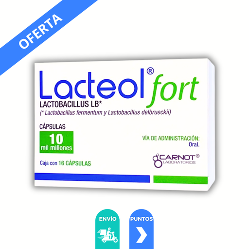 [1390] LACTEOL FORT 10MIL MILLONES C/16 CAP LACTOBACILLUS FERMENTUM DELBRUECKII LAB CARNOT