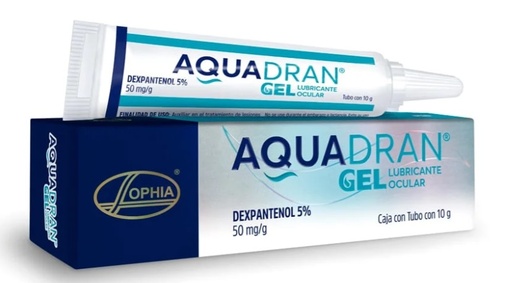 [1392] AQUADRAN GEL LUBRICANTE OCULAR 50MG/G C/10 G DEXPANTENOL 5% LAB SOPHIA