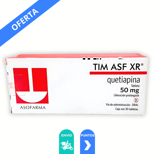 [1455] TIM ASF XR 50MG C/30 TAB LP QUETIAPINA LAB ASOFARMA