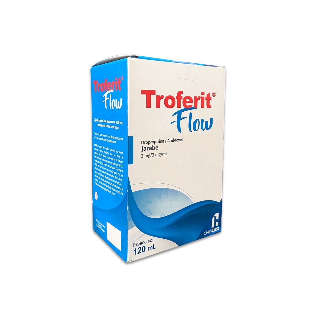 TROFERIT FLOW JARABE 3/3MG/ML FCO C/120 ML DROPROPIZINA AMBROXOL LAB ...