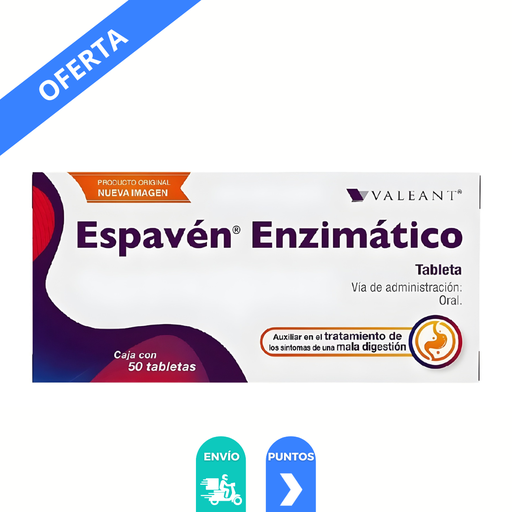 [1495] ESPAVEN ENZIMATICO 40/130/25/5 MG C/50 TAB SIMETICONA PANCREATINA EXTRACTO SECO DE BILIS DE BUEY CELULASA LAB VALEANT
