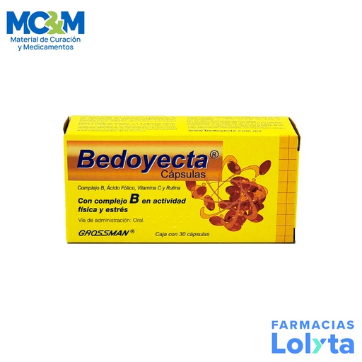 [1502] BEDOYECTA C/30 CAP COMPLEJO B ACIDO FOLICO VITAMINA C RUTINA LAB GROSSMAN
