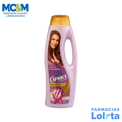 [1538] SHAMPOO CAPRICE ESPECIALIDADES 2 EN 1 FUERZA ACTI-CERAMIDAS C/750ML (MORADO) PALMOLIVE