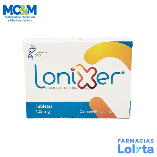 [1540] CLONIXINATO DE LISINA 125 MG C/10 TAB LONIXER LAB SERRAL