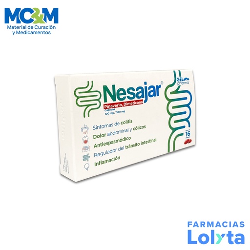 [1576] PINAVERIO DIMETICONA 100/300 MG C/16 CAP NESAJAR LAB GELPHARMA