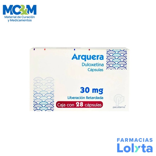 [1580] DULOXETINA 30 MG C/28 CAP LIB RETARDADA ARQUERA LAB PSICOFARMA