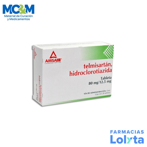 [1644] TELMISARTAN HIDROCLOROTIAZIDA 80/12.5 MG C/28 TAB LAB AMSA