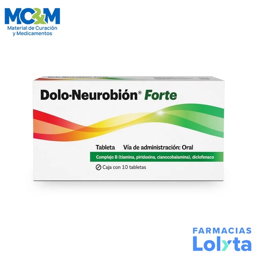 [1664] DOLO-NEUROBION FORTE 50/50/50/1 MG C/10 TAB DICLOFENACO COMPLEJO B (TIAMINA PIRIDOXINA CIANOCOBALAMINA) LAB MERCK