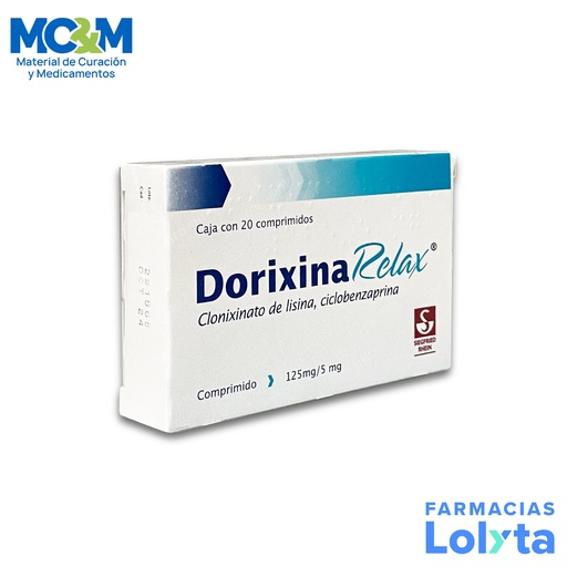 [1683] DORIXINA RELAX 125/5 MG C/20 COMPRIMIDOS CLONIXINATO DE LISINA CICLOBENZAPRINA LAB SIEGFRIED RHEIN