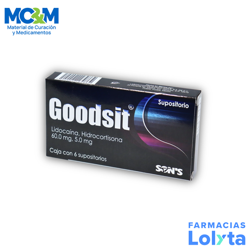 [1688] LIDOCAINA HIDROCORTISONA SUPOSITORIOS 60/5MG C/6 SUP GOODSIT LAB SONS