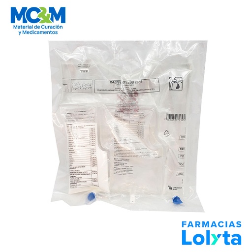 [1695] KABIVEN CENTRAL EMULSION INY 1400 KCAL C/1540 ML GLUCOSA AMINOACIDOS ELECTROLITOS LIPIDOS LAB FRESENIUS