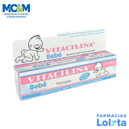 [1703] VITACILINA BEBE POMADA C/50 G VITAMINAS A D Y E OXIDO DE ZINC LAB KSK