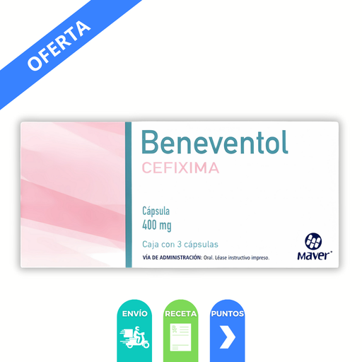 [1704] CEFIXIMA 400MG C/3 CAP BENEVENTOL LAB MAVER
