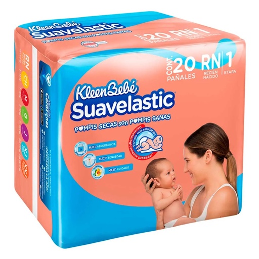 [1712] PAÑAL KLEEN BEBE SUAVELASTIC RECIEN NACIDO ETAPA 1 C/20 PZAS KIMBERLY CLARK