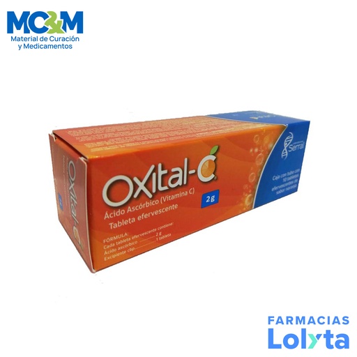 [1717] ACIDO ASCORBICO 2 G C/10 COMPRIMIDO VITAMINA C SABOR NARANJA OXITAL-C LAB SERRAL
