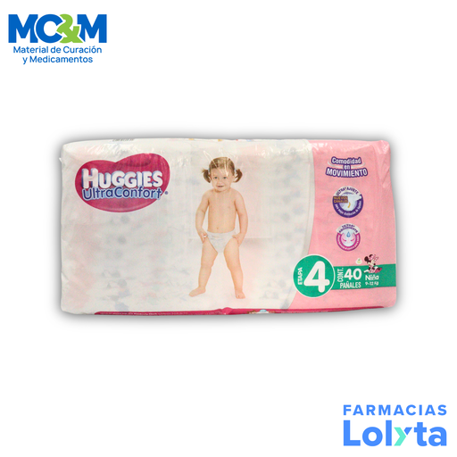 [1764] PAÑAL HUGGIES ULTRA CONFORT NIÑA ETAPA 4 C/40 PZAS KIMBERLY CLARK