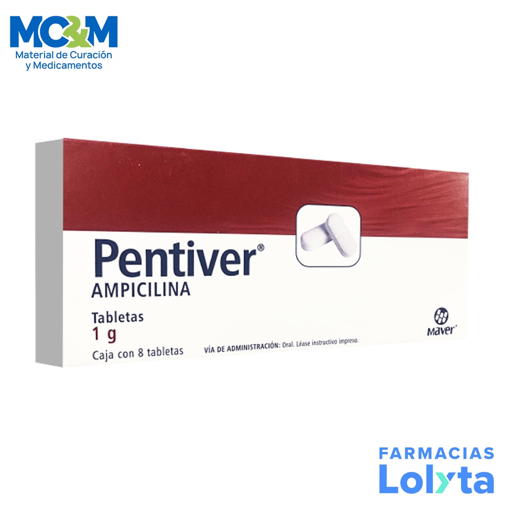 AMPICILINA 1 G C/8 TAB PENTIVER LAB MAVER