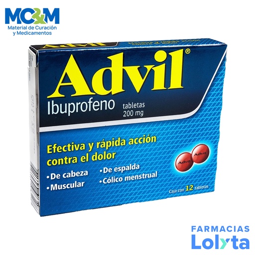 [1777] ADVIL 200 MG C/12 TAB IBUPROFENO LAB GSK
