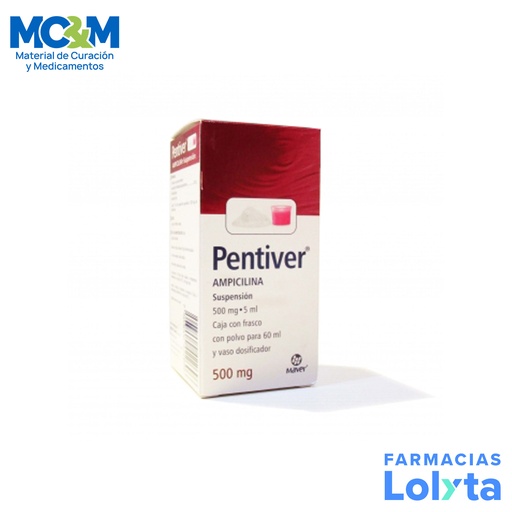 [1779] AMPICILINA 500MG SUSPENSION JARABE C/60ML PENTIVER LAB MAVER