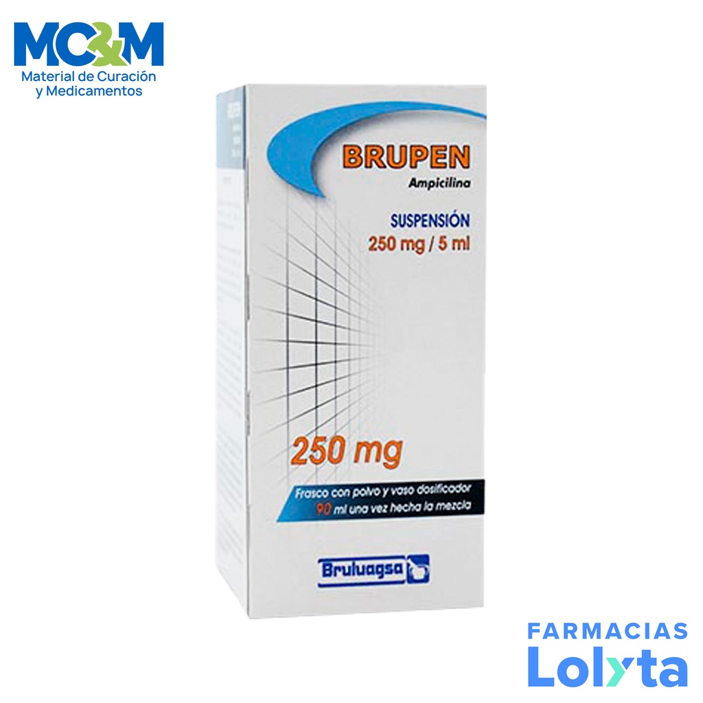 AMPICILINA SUSPENSION 250 MG/5 ML C/90 ML BRUPEN LAB BRULUAGSA