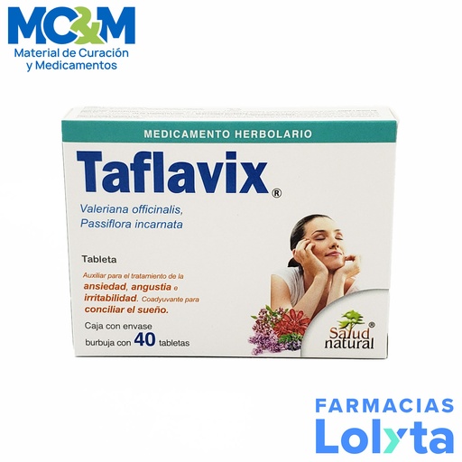 [1792] VALERIANA PASSIFLORA 100/60MG C/40 TAB TAFLAVIX LAB SALUD NATURAL