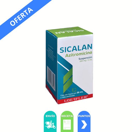 [1804] AZITROMICINA SUSPENSION 200 MG/5 ML FCO C/30 ML SICALAN LAB LOEFFLER