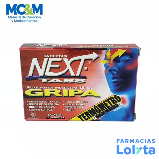 [1810] NEXT-TABS 500/25/5/4 MG C/10 TAB PARACETAMOL CAFEINA FENILEFRINA CLORFENAMINA LAB GENOMMA