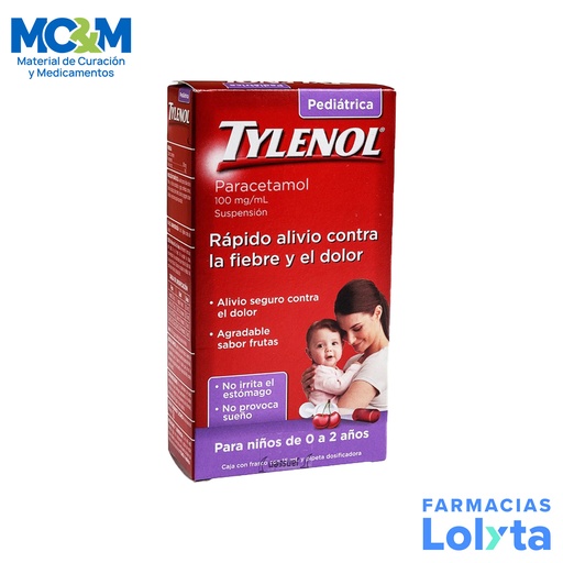 [1812] TYLENOL PEDIATRICO SUSPENSION 100 MG/ML FCO C/15 ML SABOR FRUTAS PARACETAMOL LAB JANSSEN-CILAG