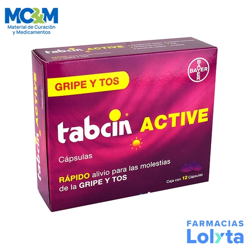 [1814] TABCIN ACTIVE 325/10/5/2 MG C/12 CAP PARACETAMOL DEXTROMETORFANO FENILEFRINA CLORFENAMINA LAB BAYER