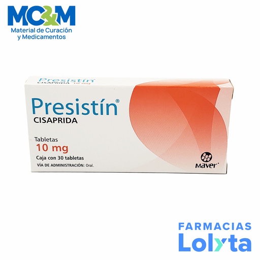 [1886] CISAPRIDA 10MG C/30 TAB PRESISTIN LAB MAVER