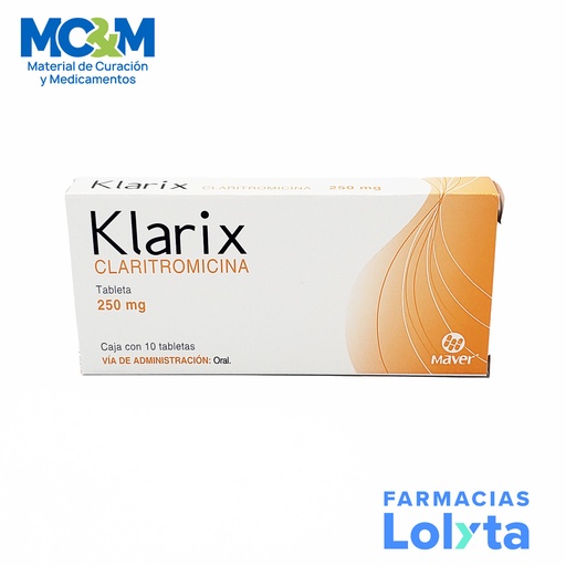 [1890] CLARITROMICINA 250 MG C/10 TAB KLARIX LAB MAVER