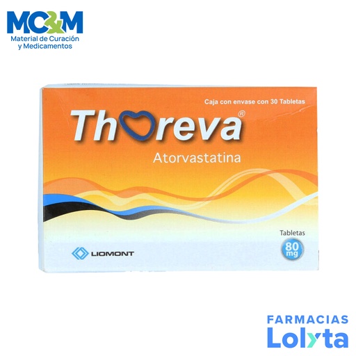 [1901] THOREVA 80 MG C/30 TAB ATORVASTATINA LAB LIOMONT