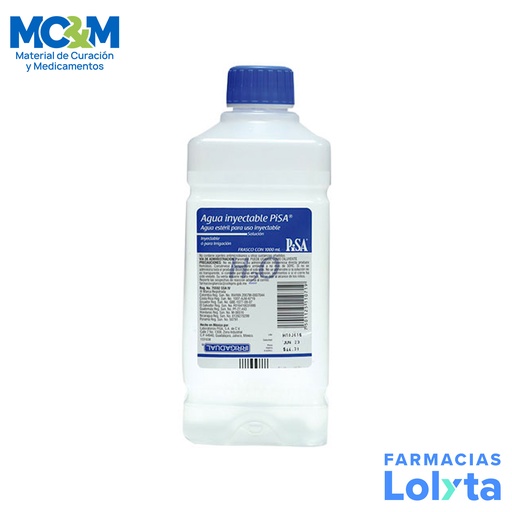 [1932] AGUA INYECTABLE ESTERIL 1000 ML INYECTABLE O IRRIGACION LAB PISA