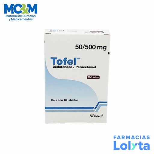 [1949] DICLOFENACO PARACETAMOL 50/500 MG C/10 TAB TOFEL LAB VICTORY