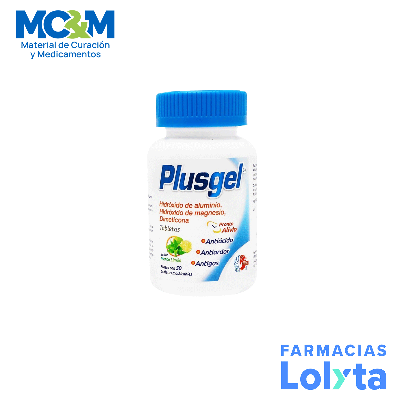 [1962] ALUMINIO MAGNESIO DIMETICONA 200/200/20 MG C/50 TAB MASTICABLES PLUSGEL LAB COLLINS