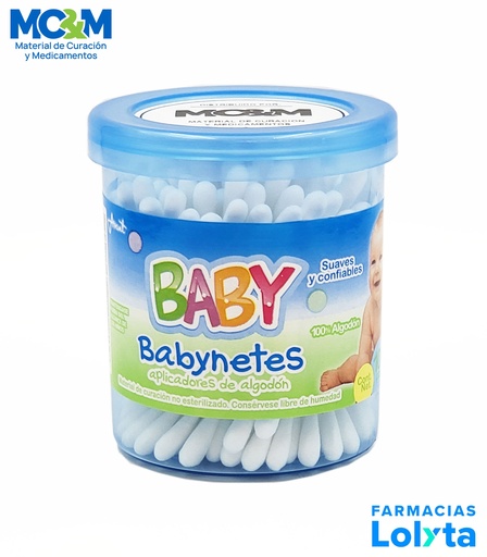 [1964] APLICADOR DE ALGODON BABYNETES AZUL C/100 PZ LAB AVANT