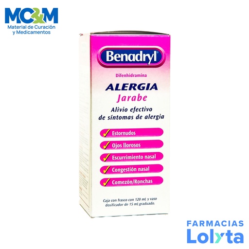 [1987] BENADRYL ALERGIA JARABE 250 MG/100 ML C/120 ML DIFENHIDRAMINA LAB JOHNSON&JOHNSON