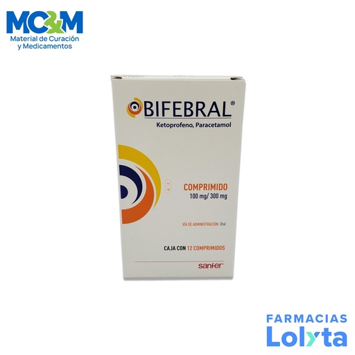 [1998] BIFEBRAL 100/300 MG C/12 COMPRIMIDOS KETOPROFENO PARACETAMOL LAB SANFER