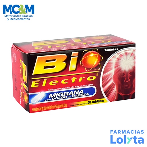 [1999] BIO ELECTRO 250/250/65 MG C/24 TAB PARACETAMOL ACIDO ACETILSALICILICO CAFEINA LAB GENOMMA