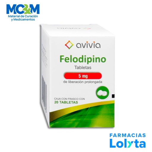 [2000] FELODIPINO 5MG C/20 TAB LAB AVIVIA