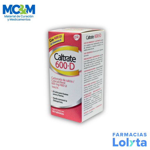 [2011] CALTRATE 600+D 600 MG/400 UI C/60 TAB CARBONATO DE CALCIO COLECALCIFEROL LAB HALEON