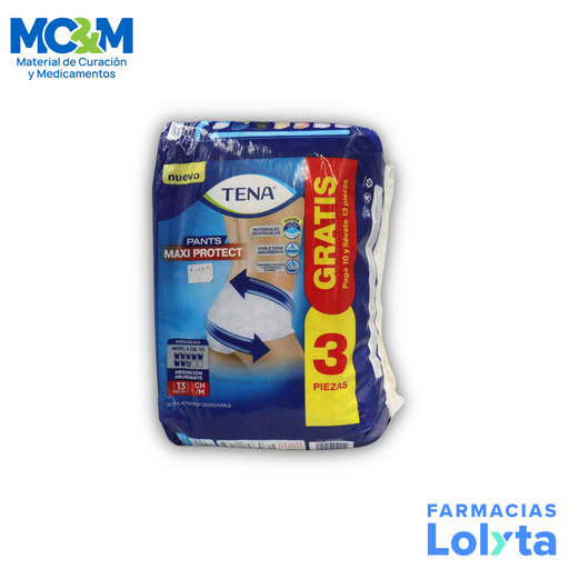 [2015] TENA PANTS MAXI PROTECT C/10 PZAS TALLA CHICA/MEDIANA ROPA INTERIOR DESECHABLE LAB ESSITY